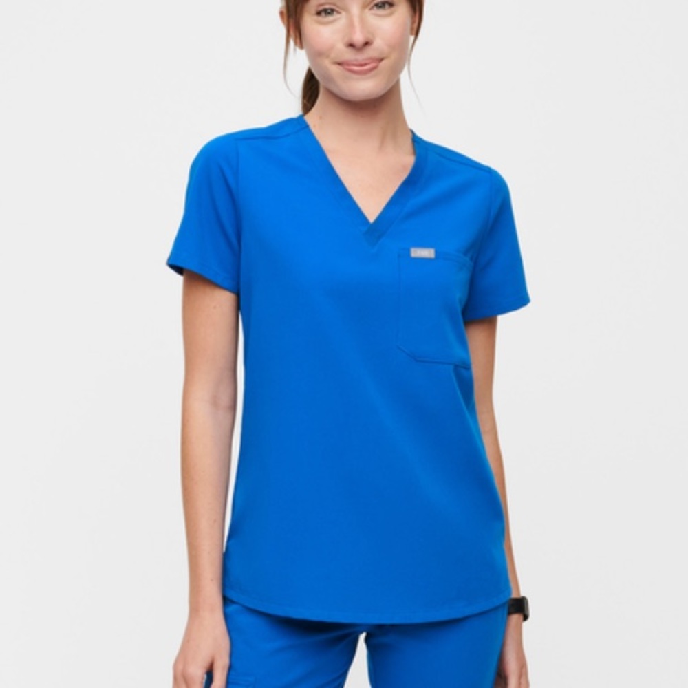 FIGS XXS Royal Blue Catarina 1 Pocket Scrub Top